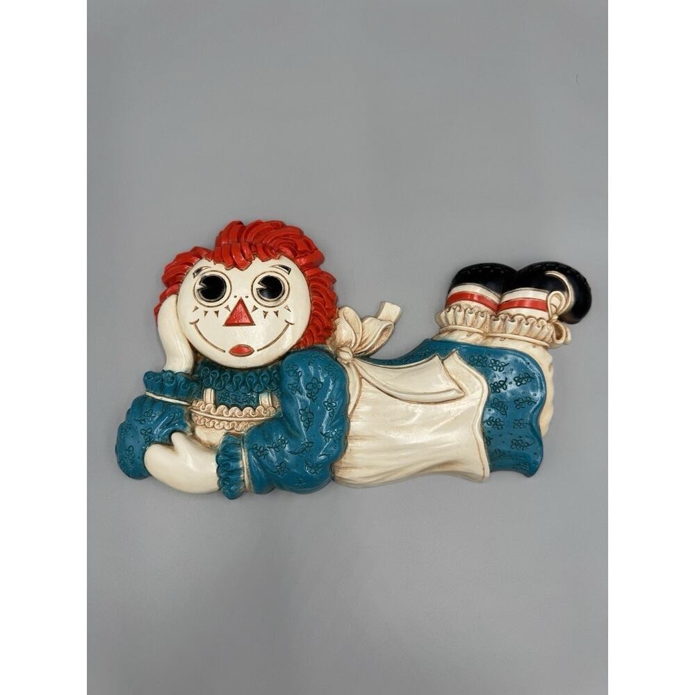 Vintage 1977 Raggedy Ann Plastic Wall Hanging Decor Bobbs Merrill READ DETAILS